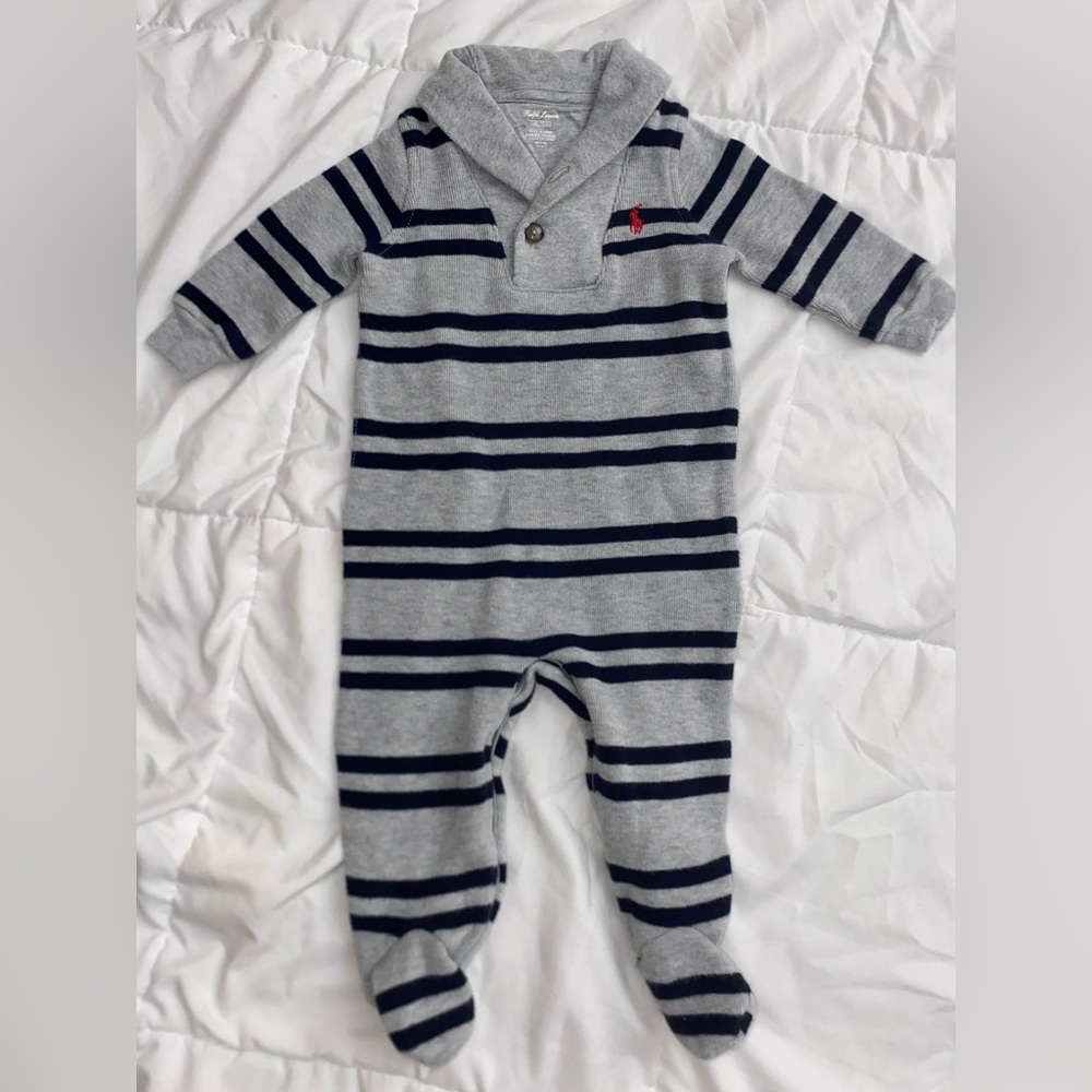 Ralph Lauren footie baby sweater outfit